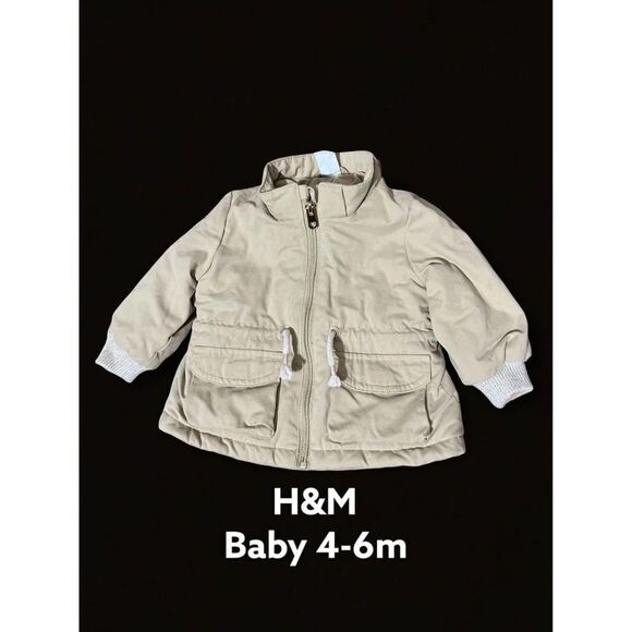 H&M Baby Winter Coat Sz 4-6m Beige - Picture 1 of 6